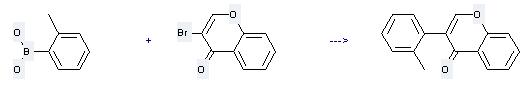 Boronicacid, B-(2-methylphenyl)- can be used to produce 3-o-tolyl-chromen-4-one by heating